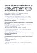 Pearson Edexcel International GCSE (9-1) History | dictatorship and conflict in the USSR, 1924-53 | 4. life in the Soviet Union, 1924-41 Questions & Answers