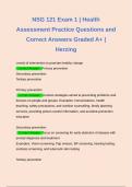 NSG 121 Exam 1 | Health Assessment Practice Questions and Correct Answers Graded A+ | Herzing