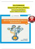 Solution manual for entrepreneurial finance 7th edition J. Chris Leach, Ronald W. Melicher