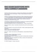 RAC EXAM QUESTIONS WITH 100% CORRECT ANSWERS 