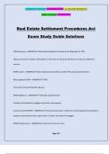 Real Estate Settlement Procedures Act Exam Study Guide Solutions