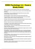 NDSU Psychology 111 - Exam 3 Study Guide 