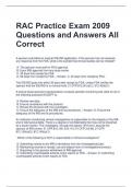 RAC Practice Exam 2009 Questions and Answers All Correct 