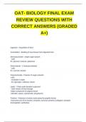 Exam (elaborations) OAT  biology exam review questions with verified solutions (graded A+)