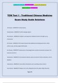 TCM Test 1 - Traditional Chinese Medicine Exam Study Guide Solutions