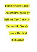 CompleteComplete Test Bank FoCompleteComplete Test Bank For Porth's Edition By Tommie L. Norris (Author) Latest Update