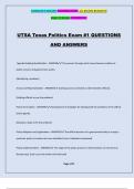 UTSA Texas Politics Exam #1 QUESTIONS AND ANSWERS