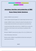 structure, function and production of RBC Exam Study Guide Solutions