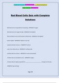 Red Blood Cells Quiz with Complete Solutions