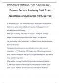 Funeral Service Anatomy Final Exam Questions and Answers 100% Solved