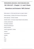 GH 125 A & P - Chapter 1, 2, and 3 Exam Questions and Answers 100% Solved