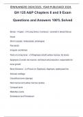 GH 125 A&P Chapters 8 and 9 Exam Questions and Answers 100% Solved