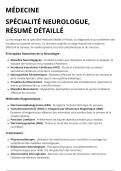 SPÉCIALITÉ NEUROLOGUE, RÉSUMÉ DÉTAILLÉ