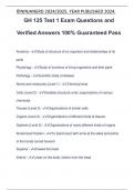 GH 125 Test 1 Exam Questions and Verified Answers 100% Guaranteed Pass