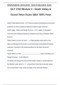 GLY 3163 Module 4 - Death Valley & Grand Teton Exam Q&A 100% Pass