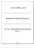 D511 MHA 5310(Healthcare Models & Systems) FA Readiness Q & S 2024.