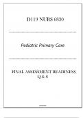 (FNP) D119 NURS 6830 (Pediatric Primary Care) FA Readiness Q & S 2024