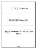 (FNP) D118 NURS 6820 (Advanced Primary Care) FA Readiness Q & S 2024