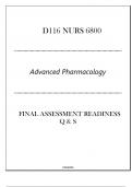 (PMHNP) D116 NURS 6800 (Advanced Pharmacology) FA Readiness Q & S 2024.