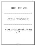 (PMHNP) D115 NURS 5800 (Advanced Pathophysiology) FA Readiness Q & S 2024.