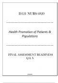 (FNP) D121 NURS 6820 (Health Promotion of Patients & Populations) FA Readiness Q & S 2024.