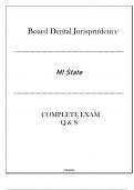 Board Dental Jurisprudence (MI State) Complete Exam Q & S 2024