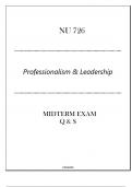 AGPCNP - NU 726 (Professionalism & Leadership) Midterm Exam Q & S 2024