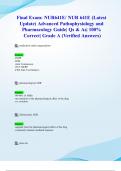 Final Exam: NUR641E/ NUR 641E (Latest 2024/ 2025 Update) Advanced Pathophysiology and Pharmacology for Nurse Educators Guide| Qs & As| 100% Correct| Grade A (Verified Answers)