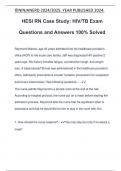 HESI RN Case Study: HIV/TB Exam Questions and Answers 100% Solved