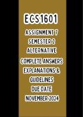 ECS1601 ASSIGNMENT 7 SEMESTER 2 2024 DUE 2 NOVEMBER 2024