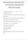 Hoof Care (Exam 2) Questions with 100% Correct Anawers