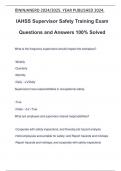 IAHSS Supervisor Safety Training Exam Questions and Answers 100% Solved