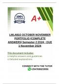 LML4810 OCTOBER NOVEMBER PORTFOLIO (COMPLETE ANSWERS) Semester 2 2024 - DUE 1 November 2024; 100% TRUSTED Complete, trusted solutions and explanations.