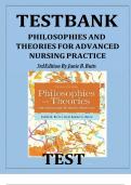 TEST BANK Philosophies and Theories for Advanced Nursing Practice 4th Edition by Butts & Rich, All Chapters 1-26 Chapters Covered, Verified Latest Newest 2024 Edition ISBN 9781284228823 Pdf