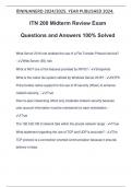 ITN 200 Midterm Review Exam Questions and Answers 100% Solved