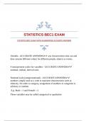 STATISTICS BEC1 EXAM WITH GUARANTEED ACCURATE ANSWERS