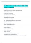 SSAT Words Exam Questions With 100% Correct Answers