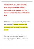 WGU D220 FINAL OA LATEST EXAM REAL  EXAM 500 QUESTIONS AND CORRECT  ANSWERS WITH RATIONALES /WGU D220  NURSING INFORMATICS FINAL EXAM/ BRAND  NEW