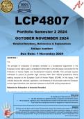 LCP4807 OCTOBER NOVEMBER PORTFOLIO (COMPLETE ANSWERS) Semester 2 2024 - DUE 1 November 2024