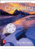 Test Bank for Introduction to Chemistry 5th Edition by Rich Bauer All Chapters 1 – 17 covered, ISBN: 9781259911149