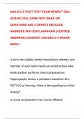 AHA ACLS POST TEST EXAM NEWEST 2024- 2026 ACTUAL EXAM TEST BANK 200  QUESTIONS AND CORRECT DETAILED  ANSWERS WITH EXPLANATIONS (VERIFIED  ANSWERS) |ALREADY GRADED A+/ BRAND  NEW!!!