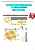 TEST BANK - Susan Ford, Introductory Clinical Pharmacology, 12th Edition All Chapters 1 - 54, Complete Newest Version