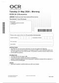 Actual 2024 OCR GCSE Economics J205/02: National and international economics Merged Question Paper + Mark Scheme