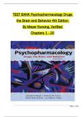 TEST BANK For Psychopharmacology: Drugs, the Brain, and Behavior, 4th Edition By Meyer Nursing All 1-20 Chapters Covered ,Latest Edition, ISBN:9781605359878