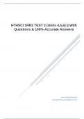 HTHSCI 1RR3 TEST 2 (Units 4,5,6) || With Questions & 100% Accurate Answers