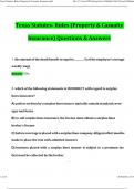 Texas Statutes- Rules (Property & Casualty Insurance) Newest 2024 Questions and Answers Latest (2024 / 2025) (Verified Answers)