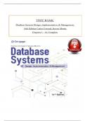 Test Bank for Database Systems Design, Implementation,& Management 14th Edition-Carlos Coronel & Steven Morris    ||Complete A+ Guide 