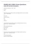 PDHPE HSC CORE 2 Exam Questions And All Correct Answers.