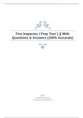 Fire Inspector I Prep Test 1 || With Questions & Answers (100% Accurate)