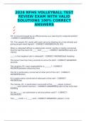 2024 NFHS VOLLEYBALL TEST REVIEW EXAM WITH VALID SOLUTIONS 100% CORRECT ANSWERS